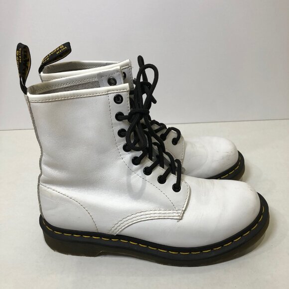 Dr. Martens 1460 25057 Smooth Leather Boots Taupe White Women's Size 8 - Picture 4 of 7